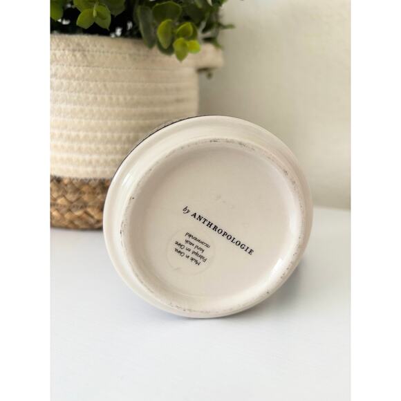 Anthropologie Bistro Tile Margot Coffee Mug Letter T Monogram Black Ceramic - Picture 6 of 7